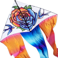 6.5 ft. Flo-Tail Delta Kite - Rose Tattoo Single Line Kites Premier Kites