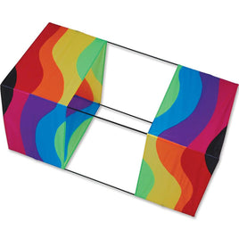 102 cm Box Kite - Wavy Rainbow Single Line Kites Premier Kites - Great Canadian Kite Company